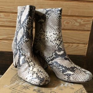 Free People snake skin booties